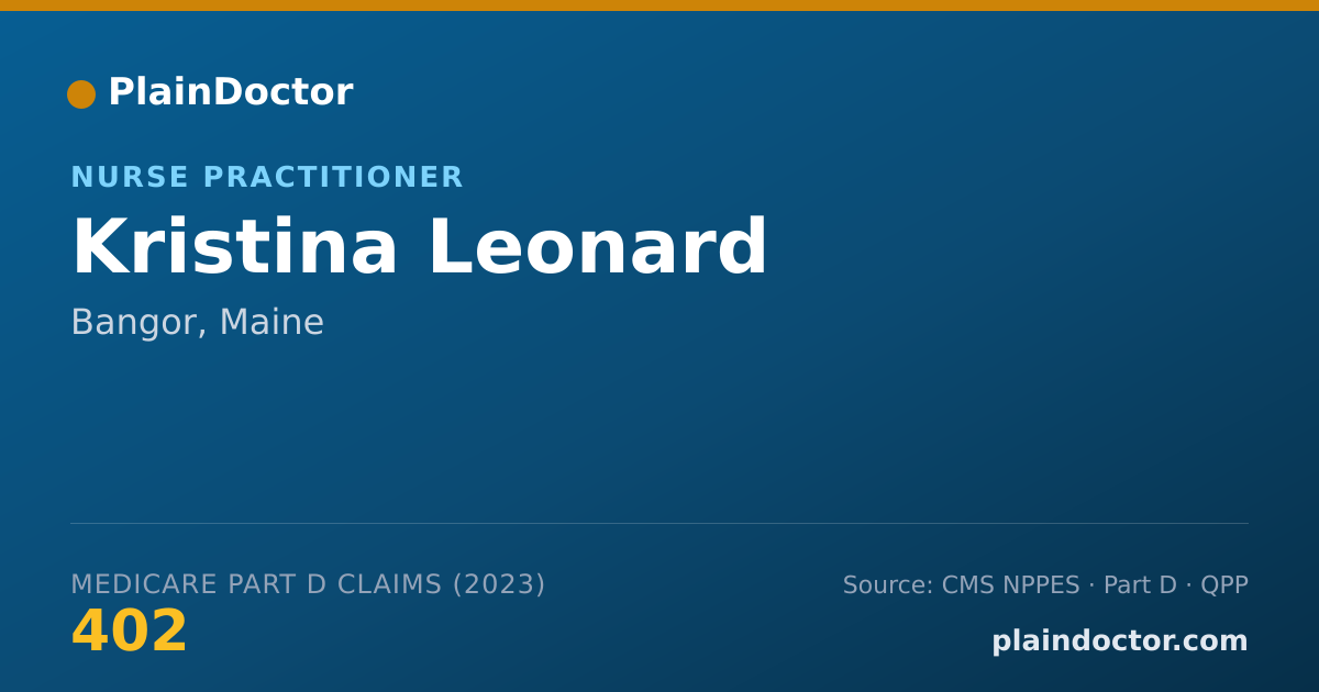 Shareable card for Kristina Leonard - Nurse Practitioner, Bangor, ME