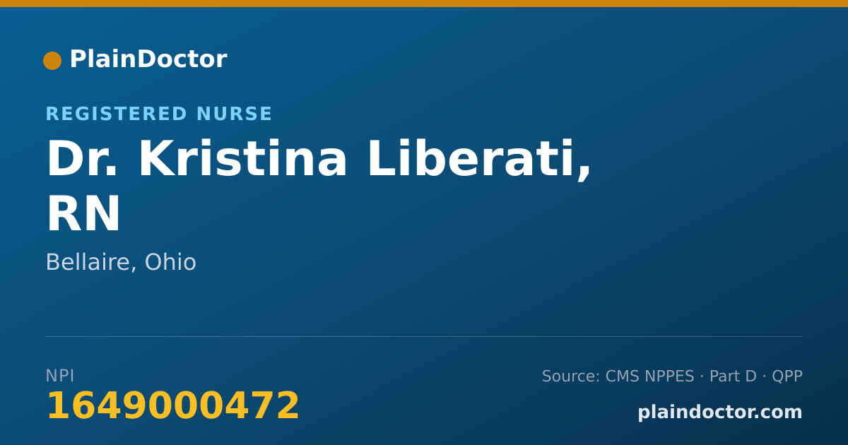 Shareable card for Kristina Liberati, RN - Registered Nurse, Bellaire, OH
