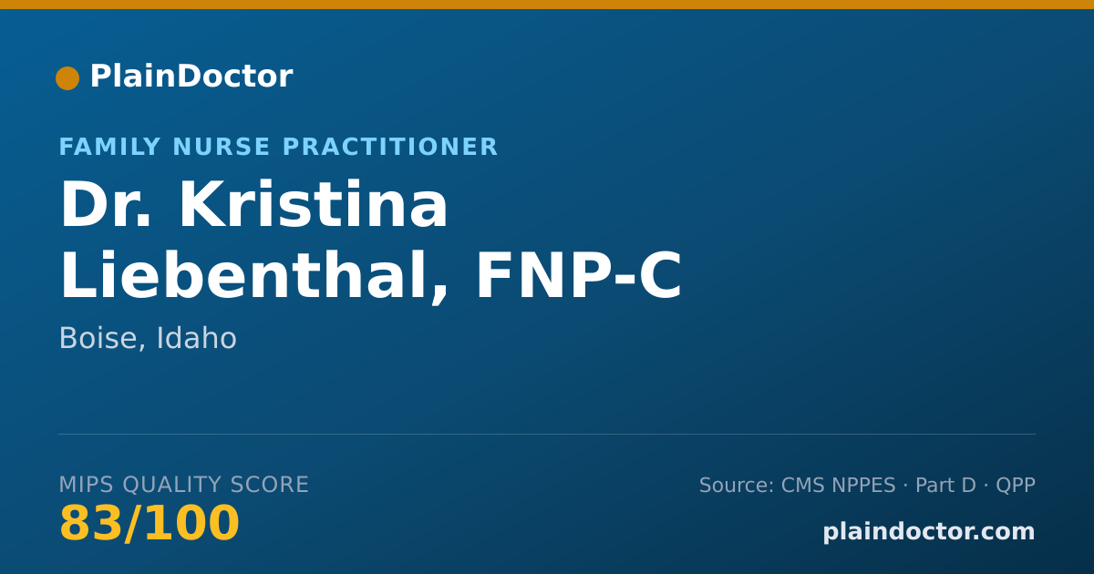 Shareable card for Kristina Liebenthal, FNP-C - Family Nurse Practitioner, Boise, ID