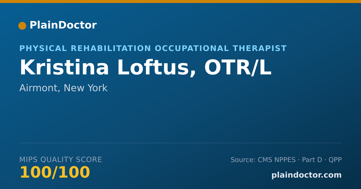 Shareable card for Kristina Loftus, OTR/L - Physical Rehabilitation Occupational Therapist, Airmont, NY