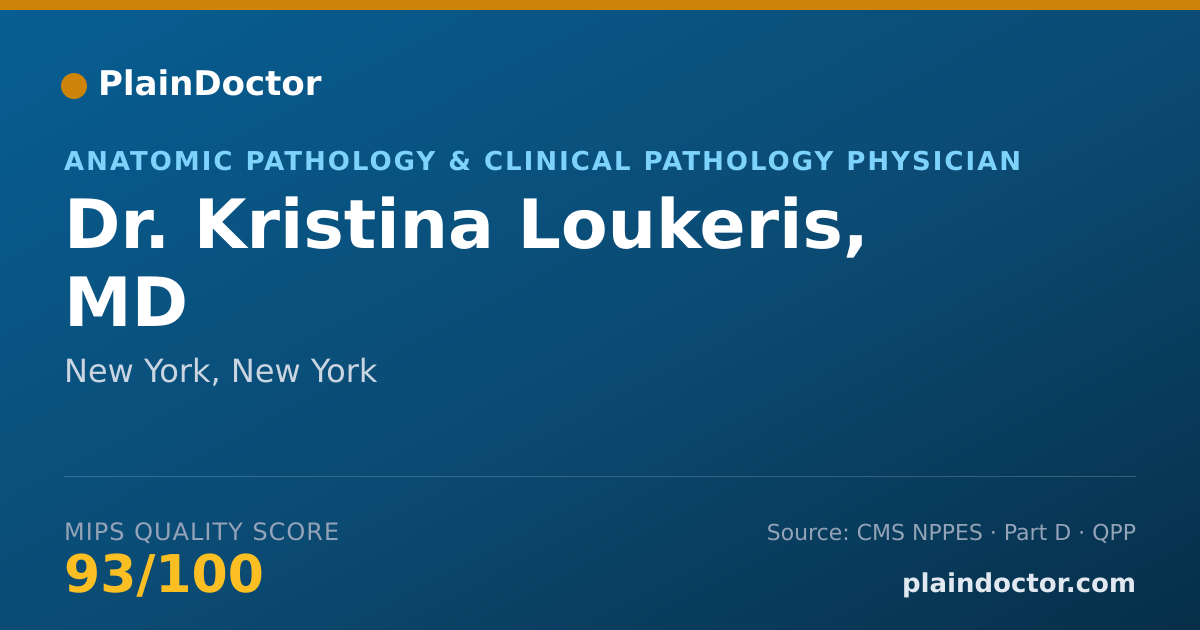 Shareable card for Kristina Loukeris, MD - Anatomic Pathology & Clinical Pathology Physician, New York, NY