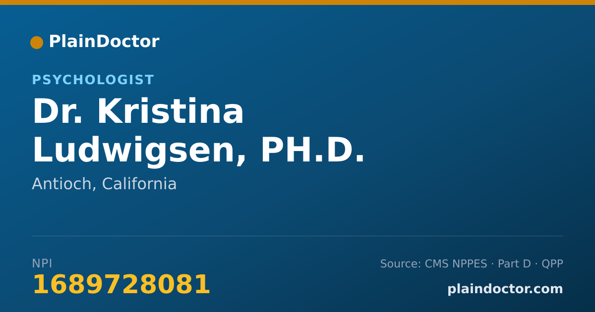 Shareable card for Kristina Ludwigsen, PH.D. - Psychologist, Antioch, CA