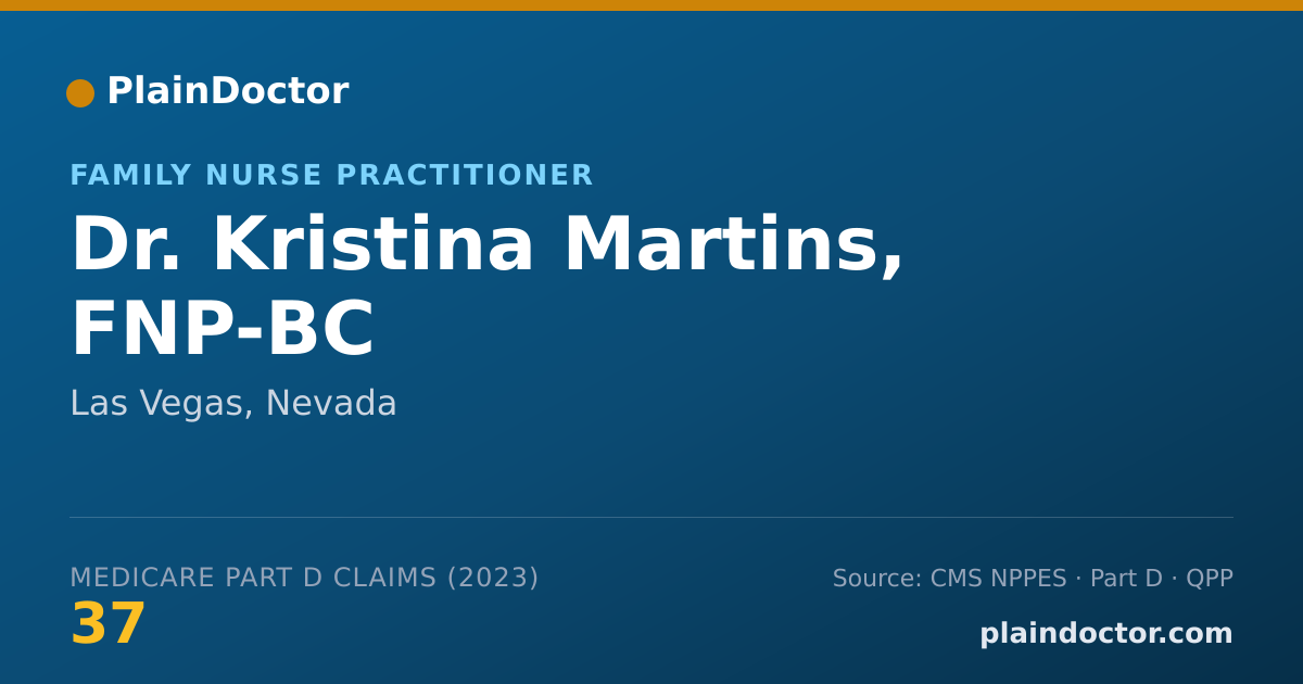 Shareable card for Kristina Martins, FNP-BC - Family Nurse Practitioner, Las Vegas, NV