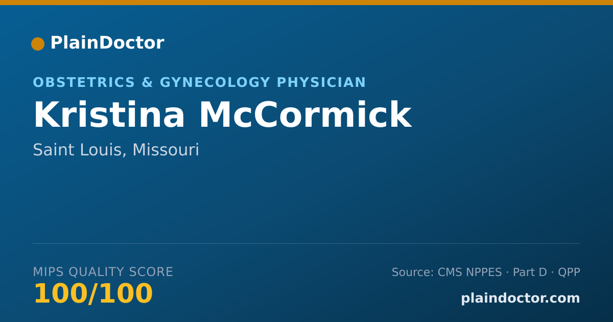 Shareable card for Kristina McCormick - Obstetrics & Gynecology Physician, Saint Louis, MO