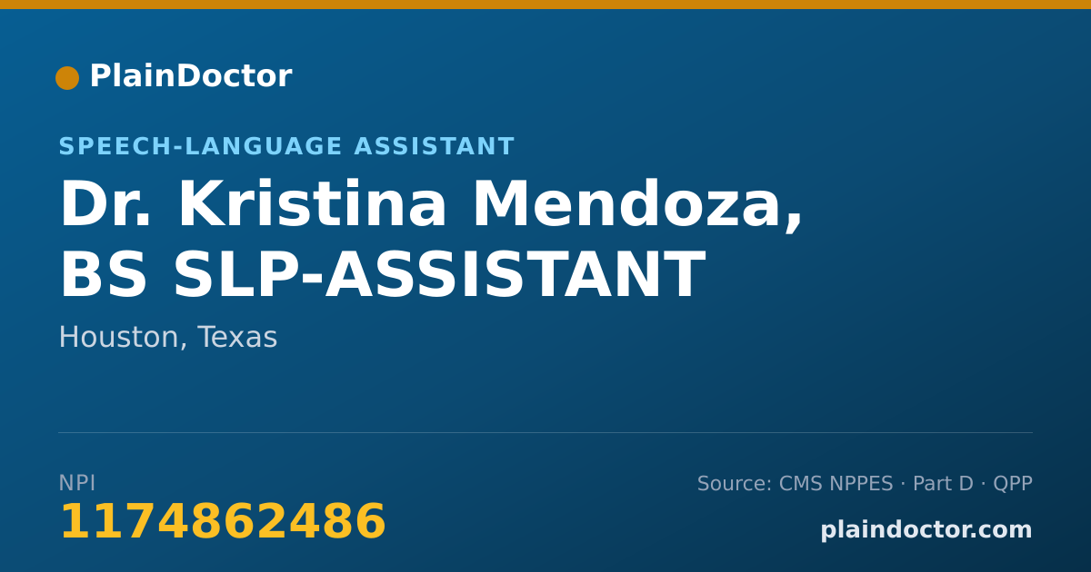 Shareable card for Kristina Mendoza, BS SLP-ASSISTANT - Speech-Language Assistant, Houston, TX