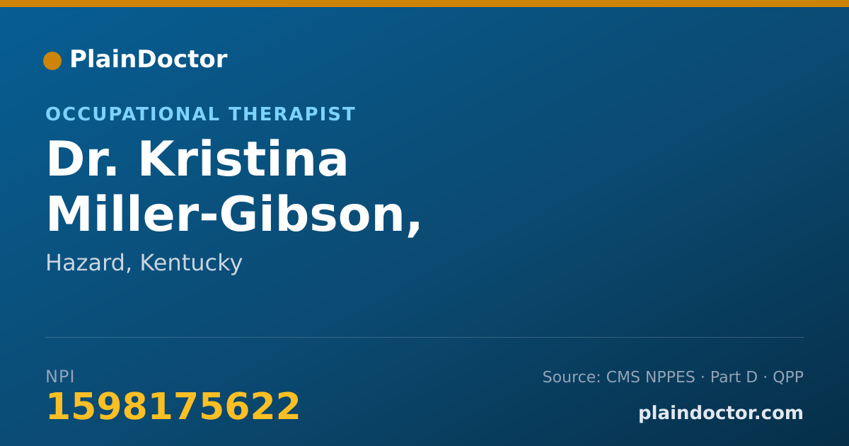 Shareable card for Kristina Miller-Gibson, DOCTORATE OTD - Occupational Therapist, Hazard, KY