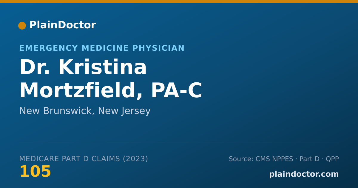 Shareable card for Kristina Mortzfield, PA-C - Emergency Medicine Physician, New Brunswick, NJ