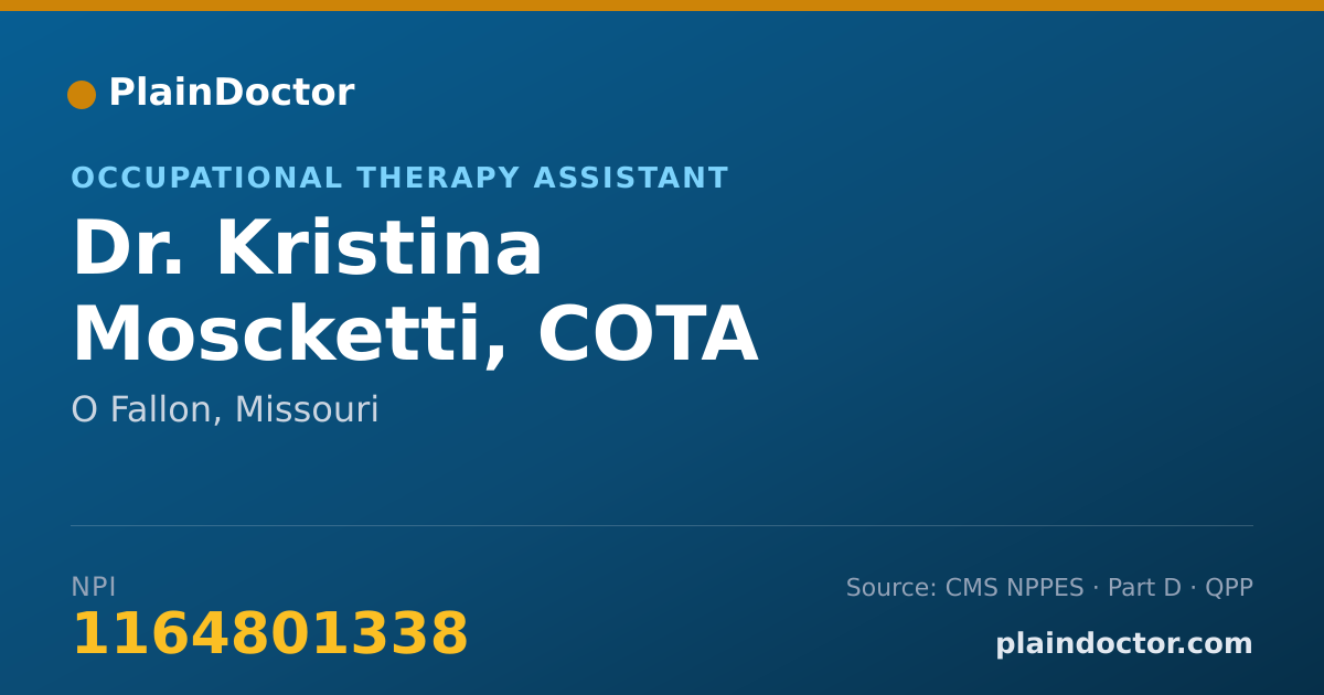 Shareable card for Kristina Moscketti, COTA - Occupational Therapy Assistant, O Fallon, MO