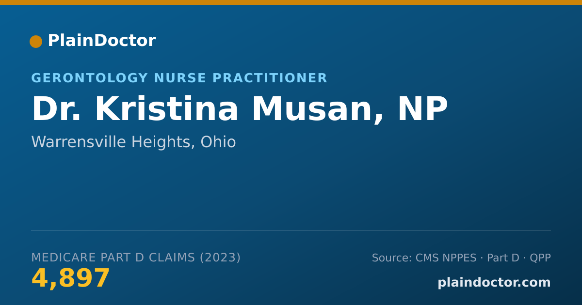 Shareable card for Kristina Musan, NP - Gerontology Nurse Practitioner, Warrensville Heights, OH