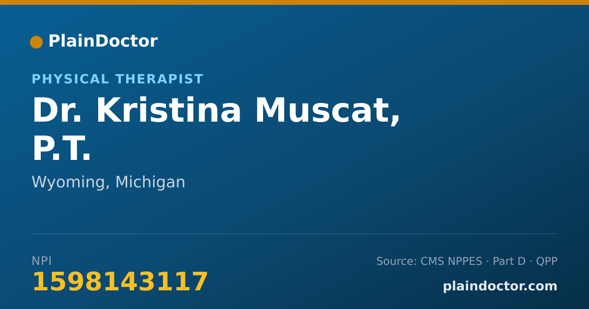 Shareable card for Kristina Muscat, P.T. - Physical Therapist, Wyoming, MI