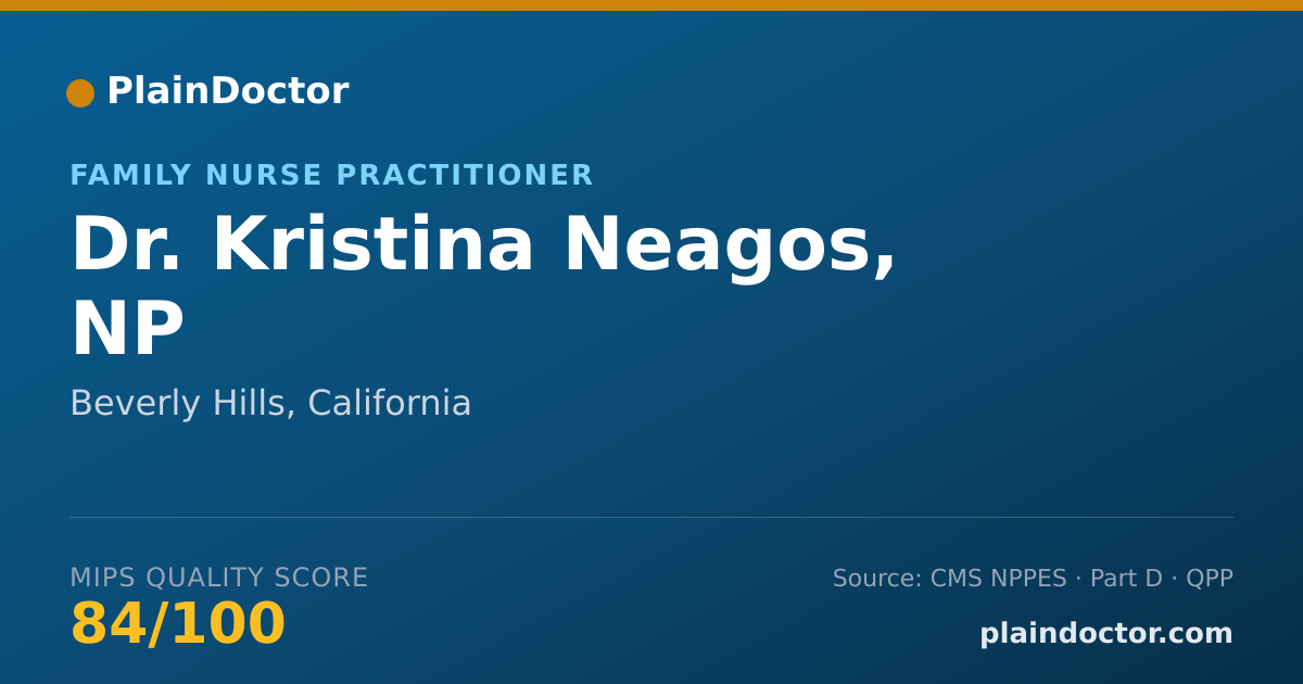 Shareable card for Kristina Neagos, NP - Family Nurse Practitioner, Beverly Hills, CA