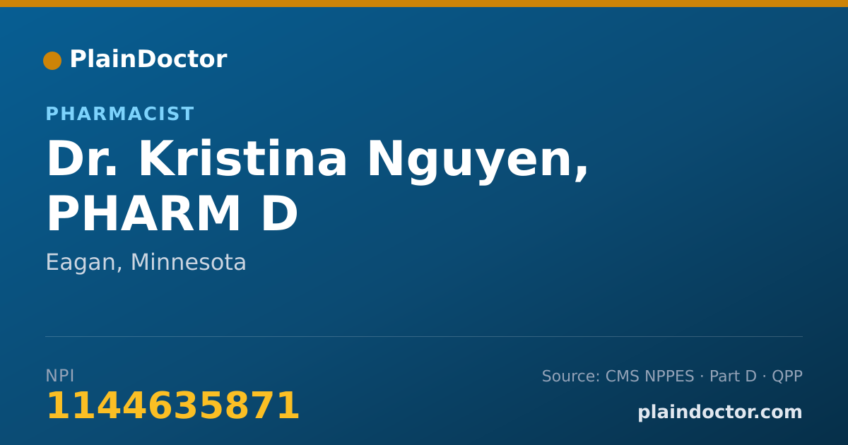 Shareable card for Kristina Nguyen, PHARM D - Pharmacist, Eagan, MN