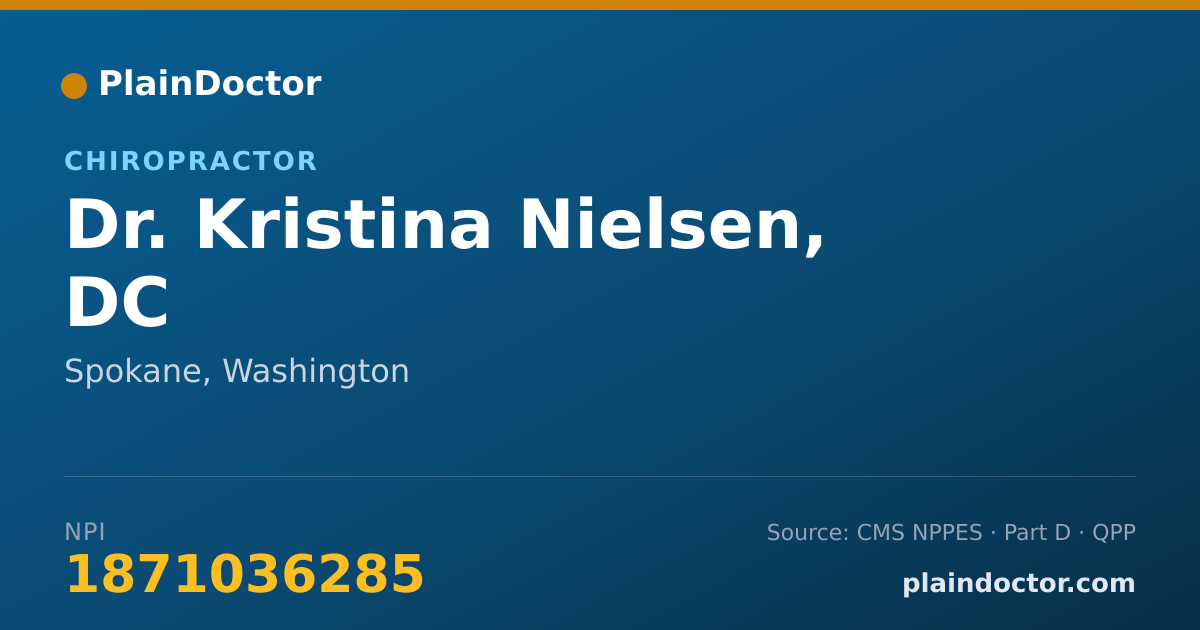Shareable card for Kristina Nielsen, DC - Chiropractor, Spokane, WA