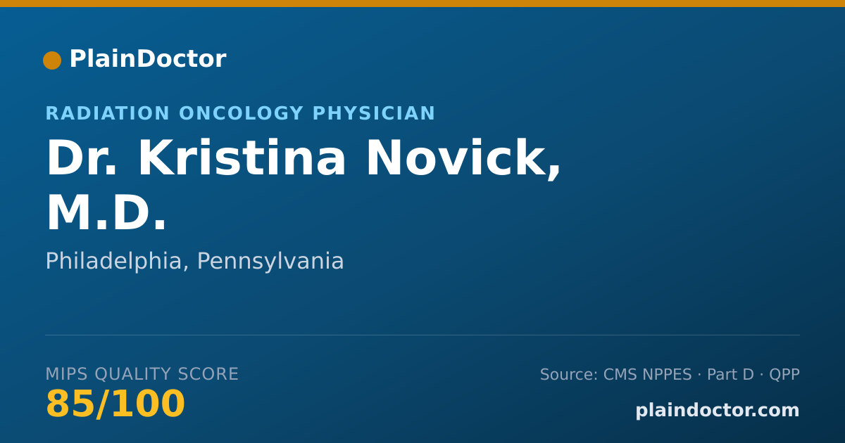 Shareable card for Kristina Novick, M.D. - Radiation Oncology Physician, Philadelphia, PA