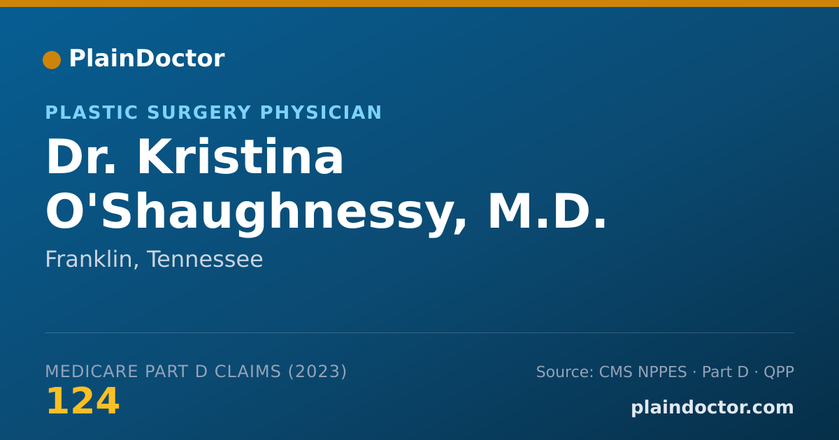 Shareable card for Kristina O'Shaughnessy, M.D. - Plastic Surgery Physician, Franklin, TN
