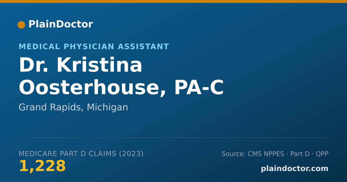 Shareable card for Kristina Oosterhouse, PA-C - Medical Physician Assistant, Grand Rapids, MI