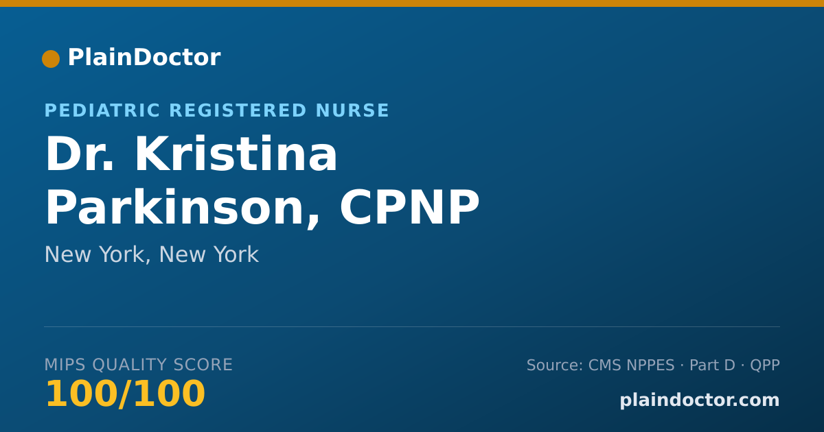 Shareable card for Kristina Parkinson, CPNP - Pediatric Registered Nurse, New York, NY
