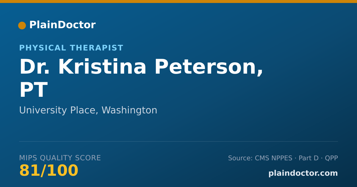 Shareable card for Kristina Peterson, PT - Physical Therapist, University Place, WA