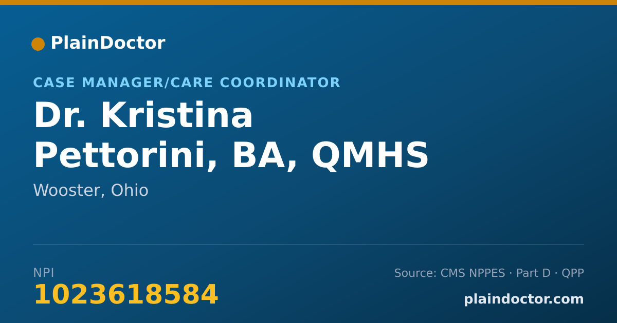 Shareable card for Kristina Pettorini, BA, QMHS - Case Manager/Care Coordinator, Wooster, OH