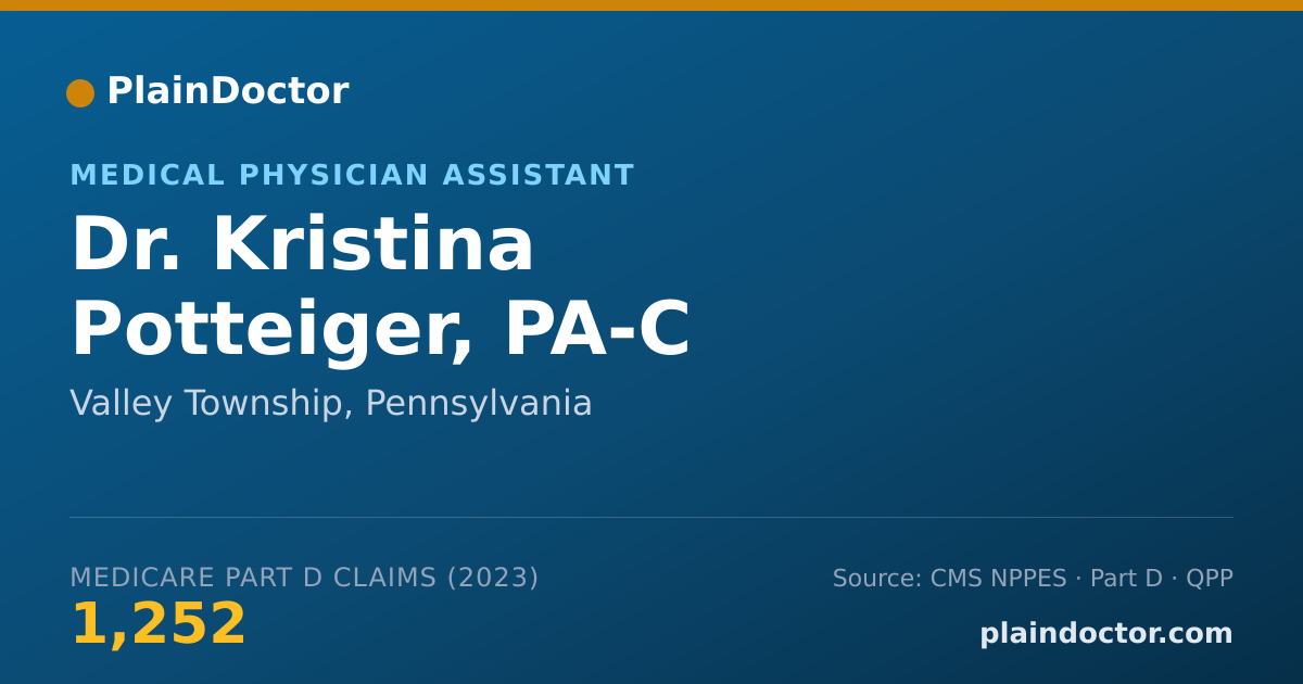 Shareable card for Kristina Potteiger, PA-C - Medical Physician Assistant, Valley Township, PA