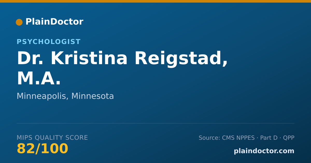 Shareable card for Kristina Reigstad, M.A. - Psychologist, Minneapolis, MN