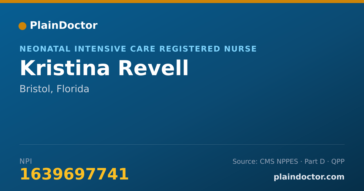 Shareable card for Kristina Revell - Neonatal Intensive Care Registered Nurse, Bristol, FL