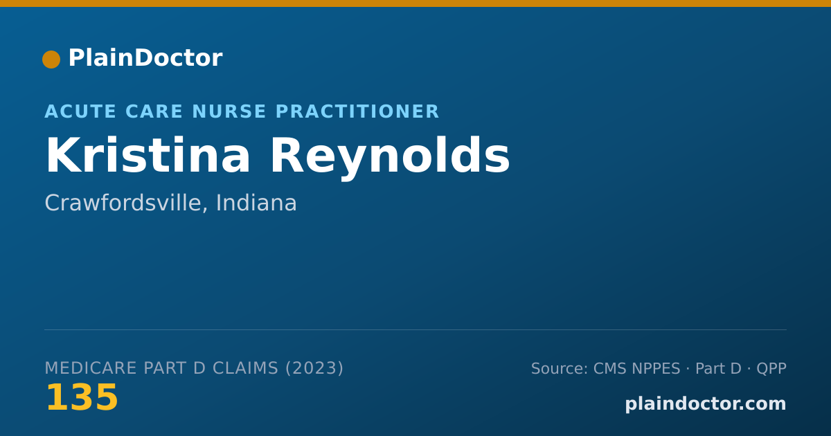 Shareable card for Kristina Reynolds - Acute Care Nurse Practitioner, Crawfordsville, IN