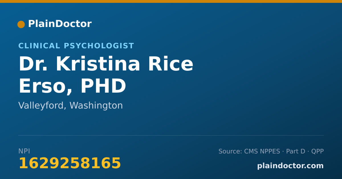 Shareable card for Kristina Rice Erso, PHD - Clinical Psychologist, Valleyford, WA