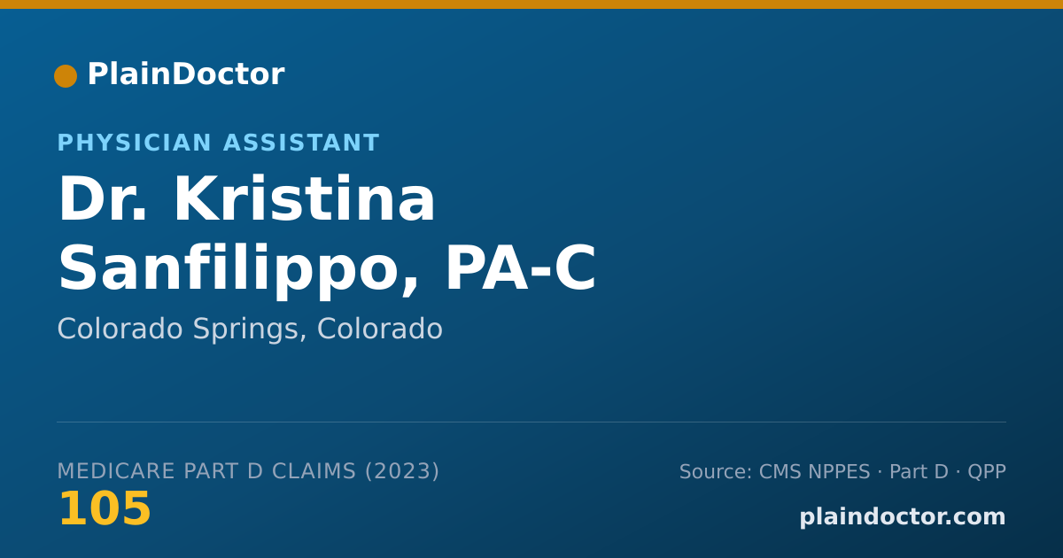 Shareable card for Kristina Sanfilippo, PA-C - Physician Assistant, Colorado Springs, CO