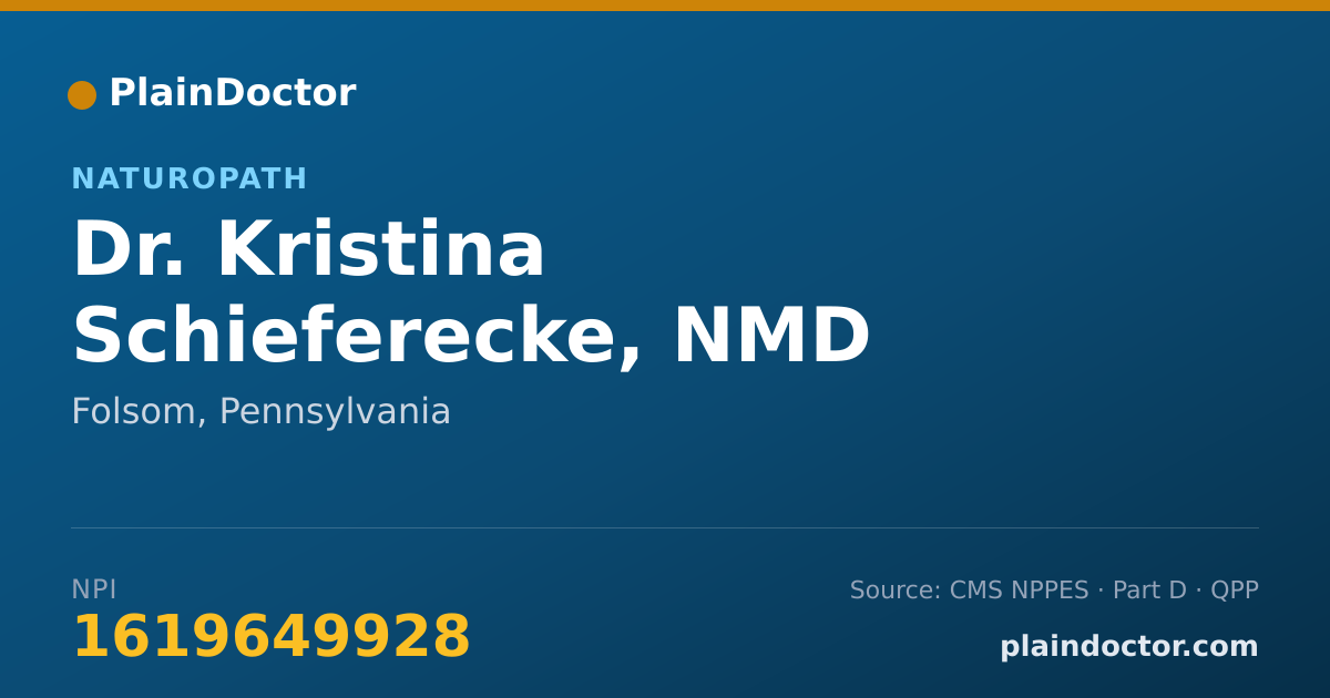 Shareable card for Kristina Schieferecke, NMD - Naturopath, Folsom, PA