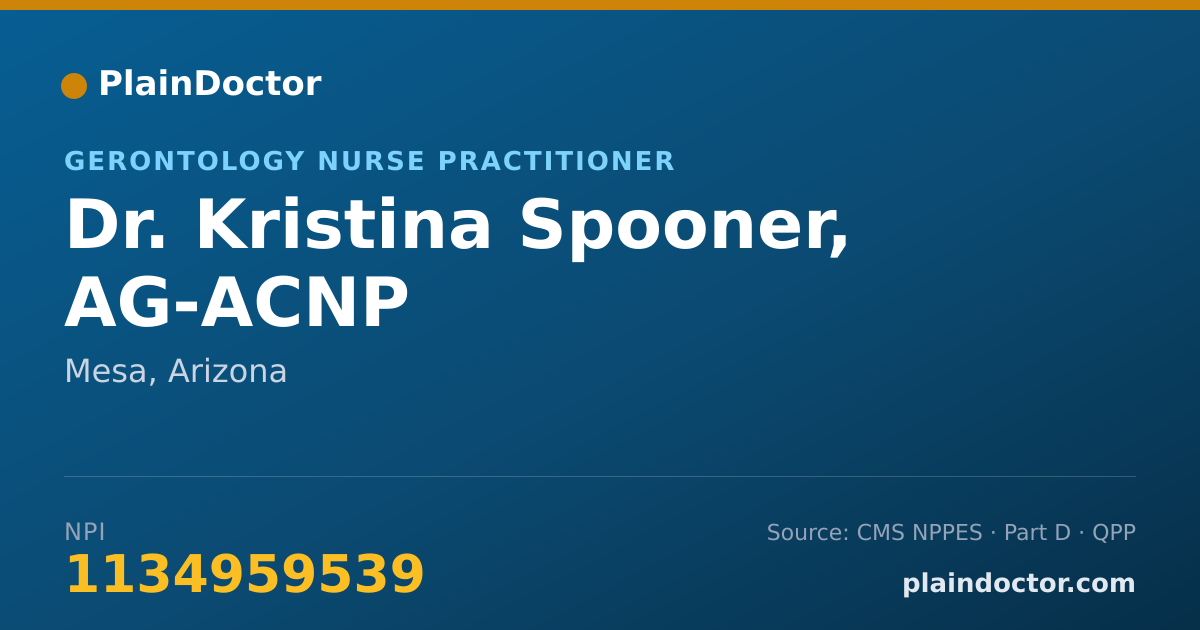 Shareable card for Kristina Spooner, AG-ACNP - Gerontology Nurse Practitioner, Mesa, AZ