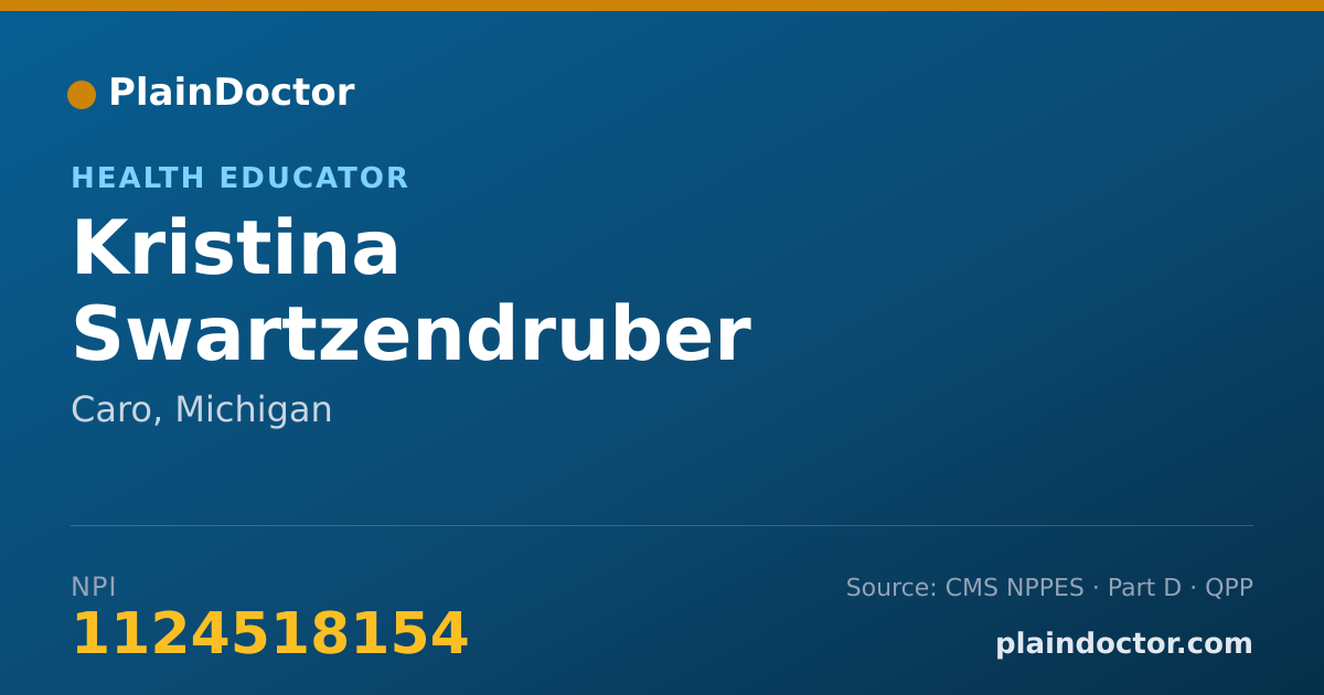 Shareable card for Kristina Swartzendruber - Health Educator, Caro, MI