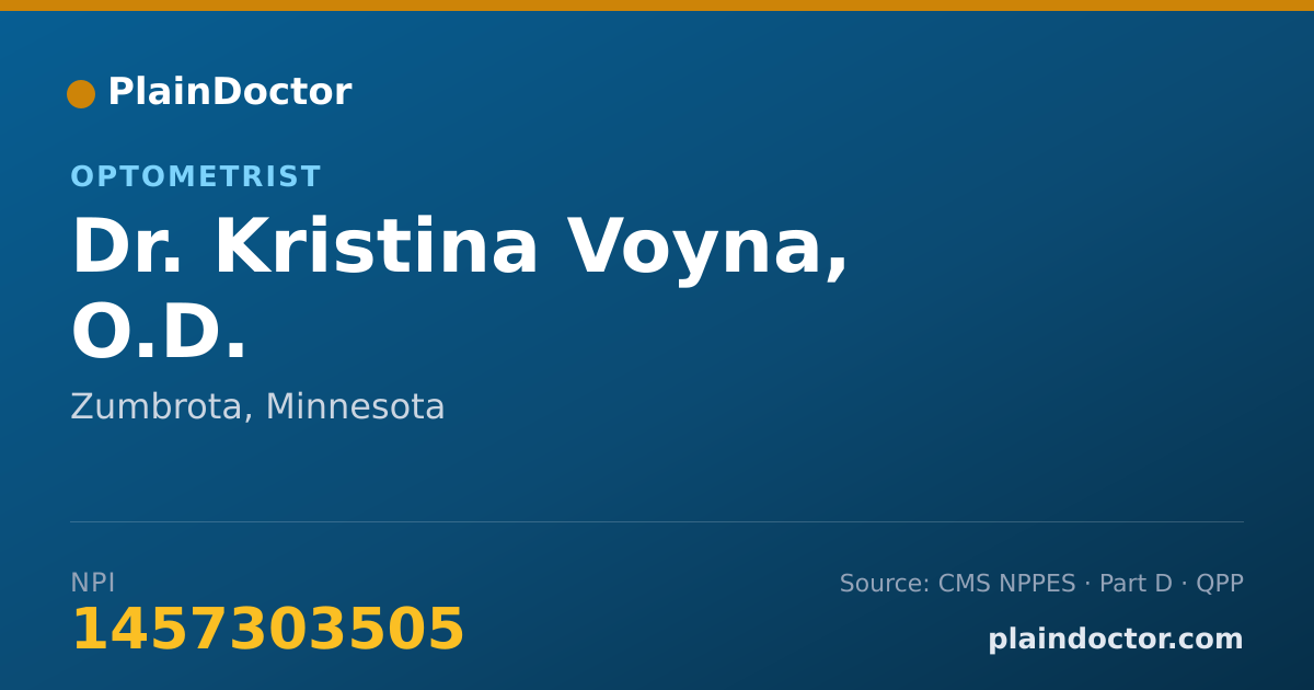 Shareable card for Kristina Voyna, O.D. - Optometrist, Zumbrota, MN