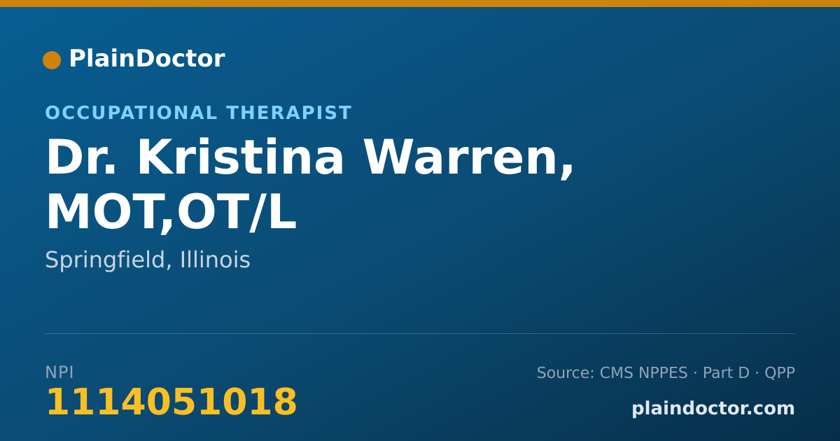 Shareable card for Kristina Warren, MOT,OT/L - Occupational Therapist, Springfield, IL