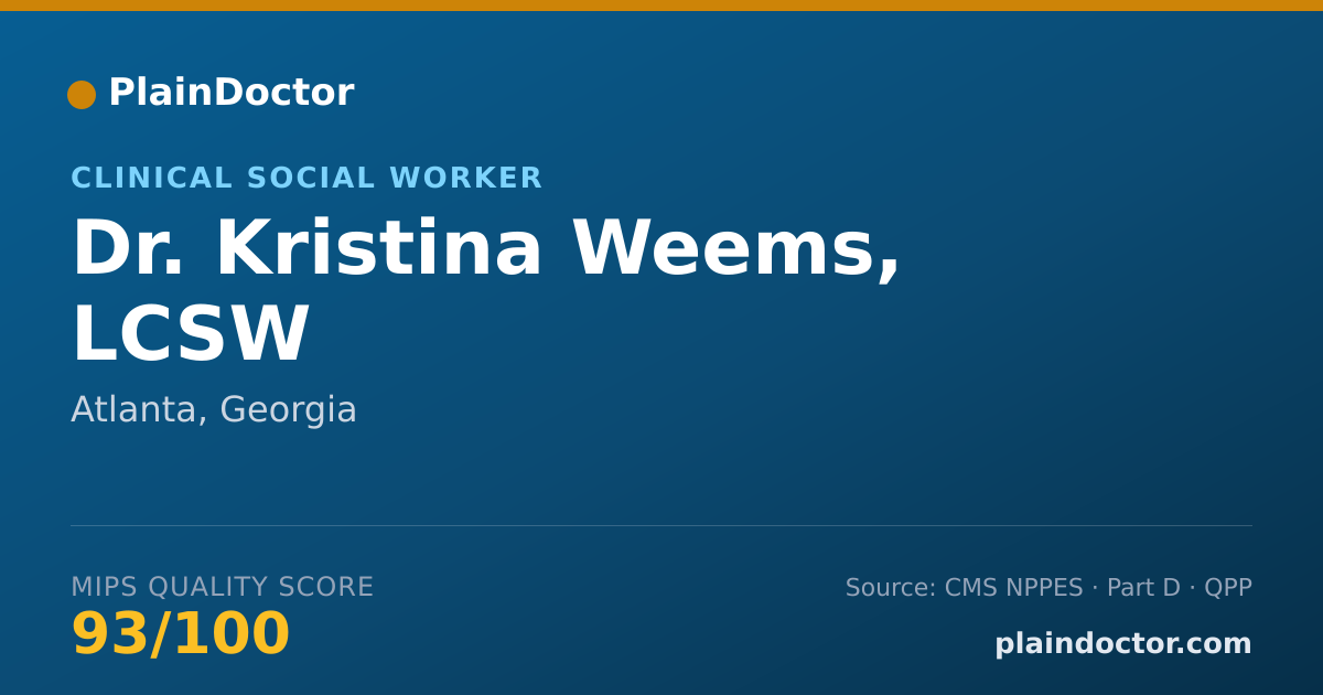 Shareable card for Kristina Weems, LCSW - Clinical Social Worker, Atlanta, GA