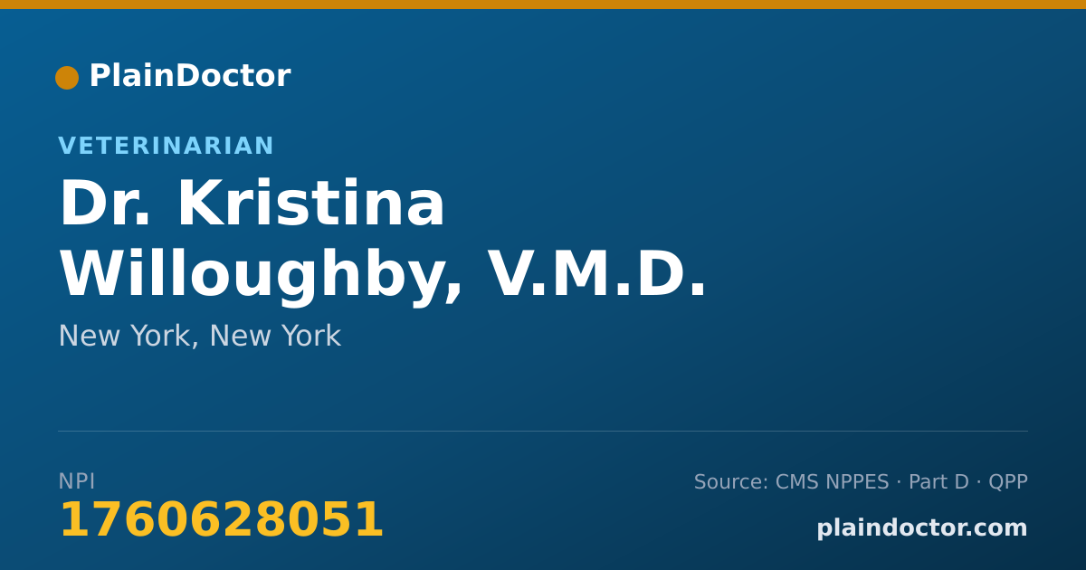 Shareable card for Kristina Willoughby, V.M.D. - Veterinarian, New York, NY