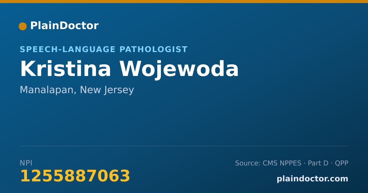 Shareable card for Kristina Wojewoda - Speech-Language Pathologist, Manalapan, NJ