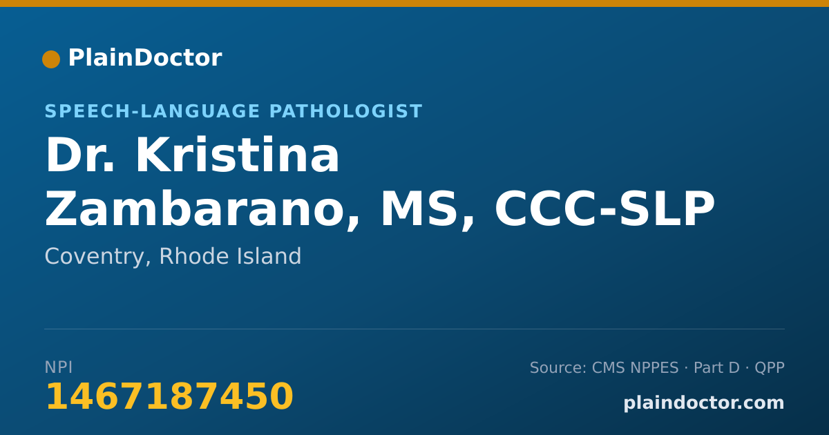 Shareable card for Kristina Zambarano, MS, CCC-SLP - Speech-Language Pathologist, Coventry, RI