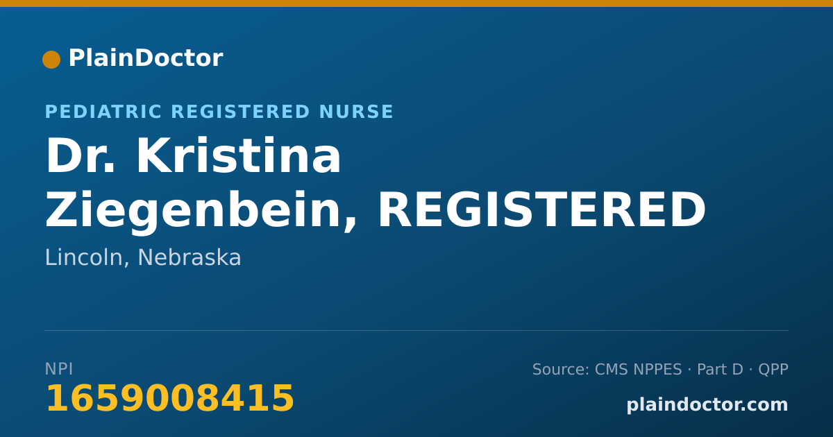 Shareable card for Kristina Ziegenbein, REGISTERED NURSE - Pediatric Registered Nurse, Lincoln, NE