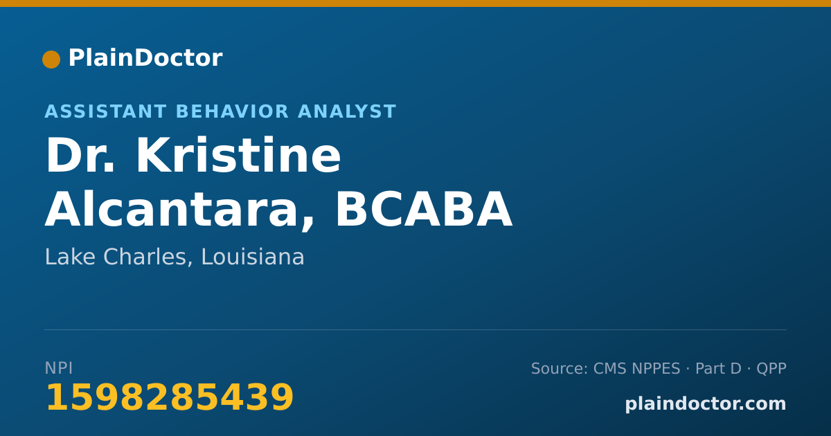 Shareable card for Kristine Alcantara, BCABA - Assistant Behavior Analyst, Lake Charles, LA