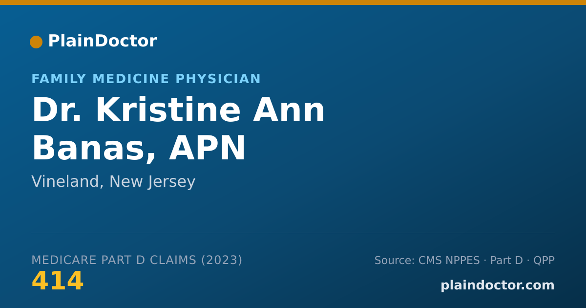 Shareable card for Kristine Ann Banas, APN - Family Medicine Physician, Vineland, NJ
