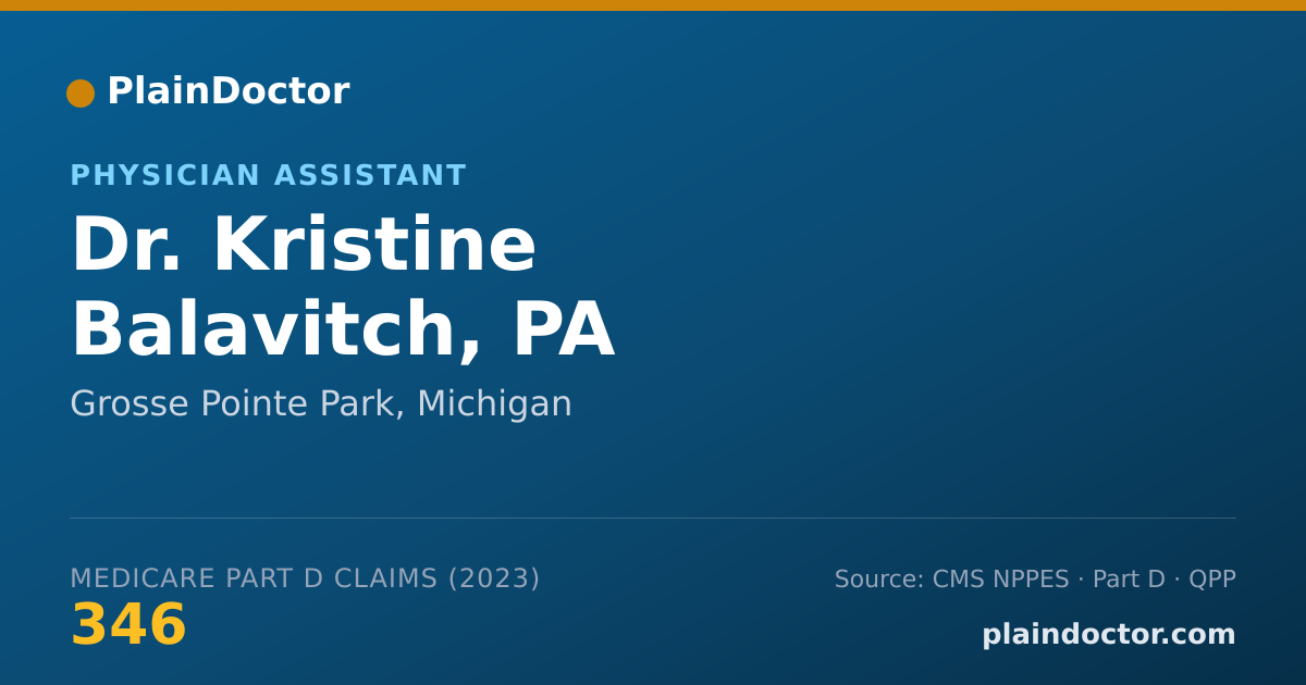 Shareable card for Kristine Balavitch, PA - Physician Assistant, Grosse Pointe Park, MI