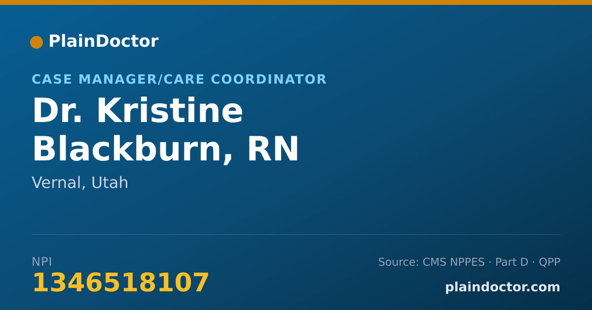 Shareable card for Kristine Blackburn, RN - Case Manager/Care Coordinator, Vernal, UT