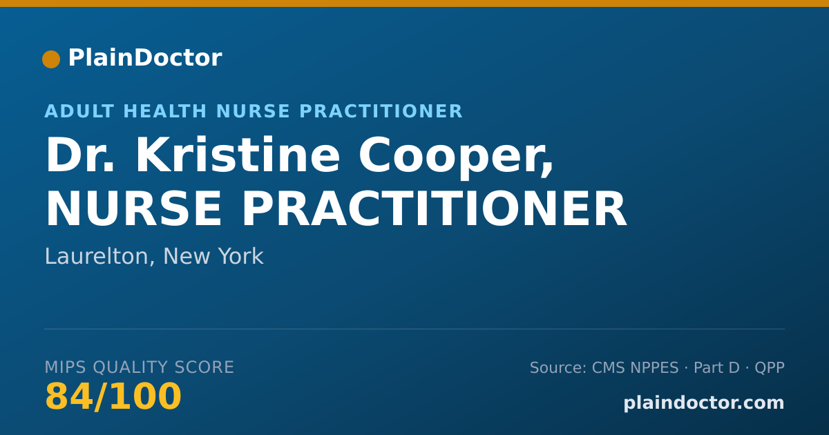 Shareable card for Kristine Cooper, NURSE PRACTITIONER - Adult Health Nurse Practitioner, Laurelton, NY