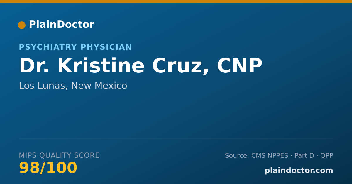 Shareable card for Kristine Cruz, CNP - Psychiatry Physician, Los Lunas, NM