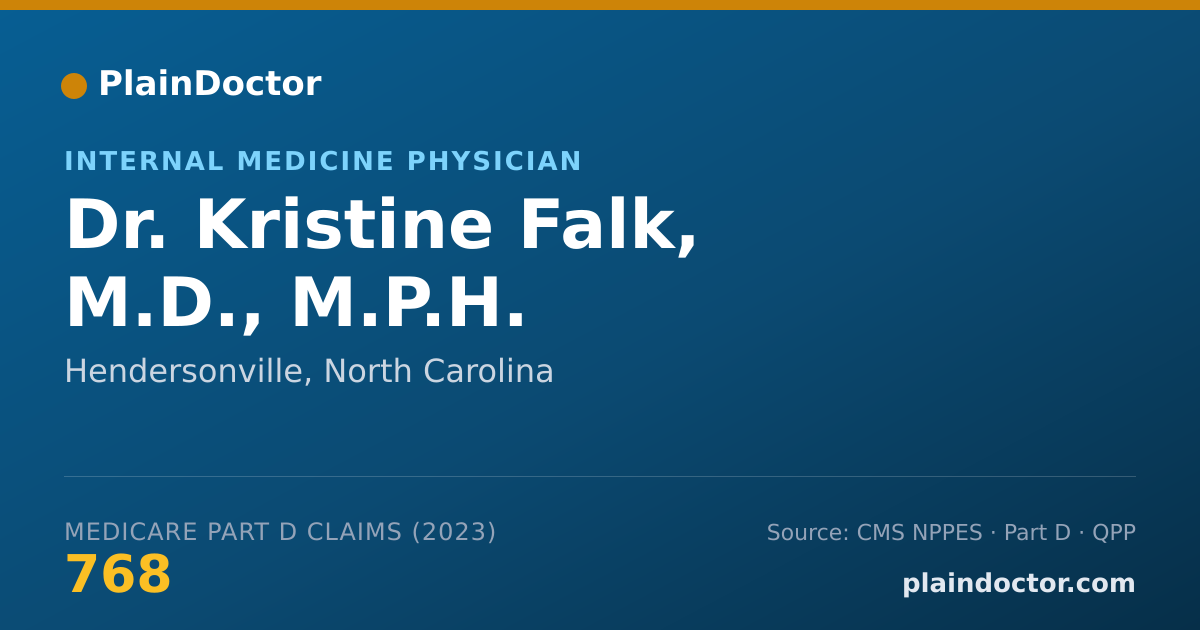 Shareable card for Kristine Falk, M.D., M.P.H. - Internal Medicine Physician, Hendersonville, NC