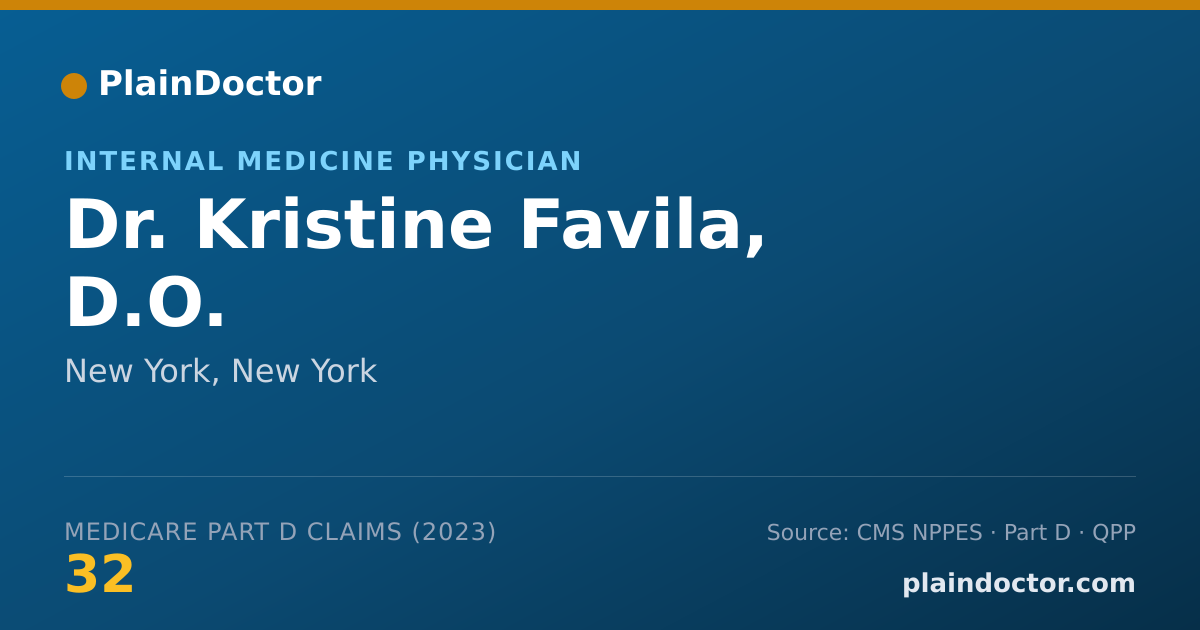 Shareable card for Kristine Favila, D.O. - Internal Medicine Physician, New York, NY