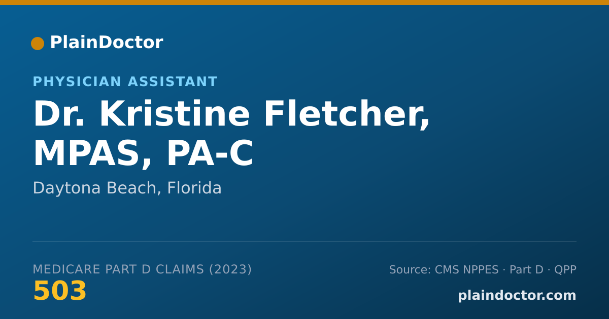 Shareable card for Kristine Fletcher, MPAS, PA-C - Physician Assistant, Daytona Beach, FL