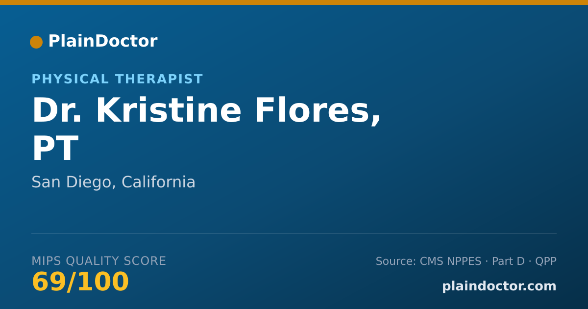 Shareable card for Kristine Flores, PT - Physical Therapist, San Diego, CA