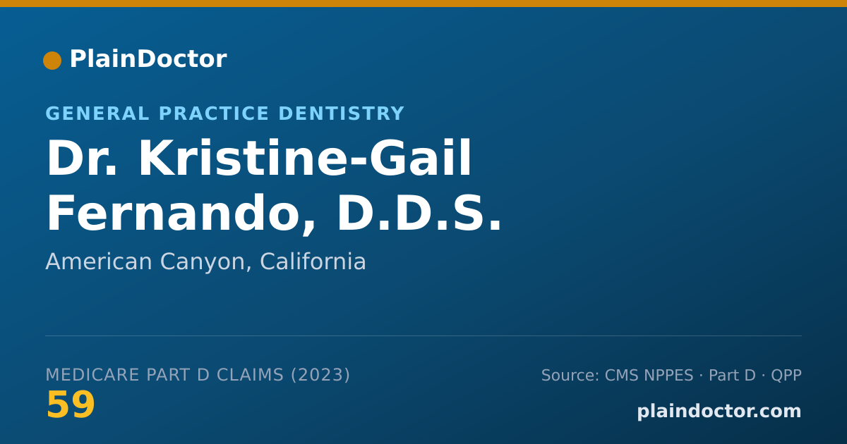 Shareable card for Kristine-Gail Fernando, D.D.S. - General Practice Dentistry, American Canyon, CA